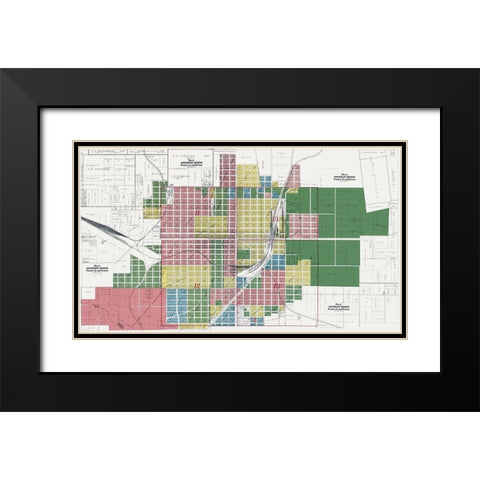 Denison Texas Landowner - Jackson 1908 Black Modern Wood Framed Art Print with Double Matting by Jackson