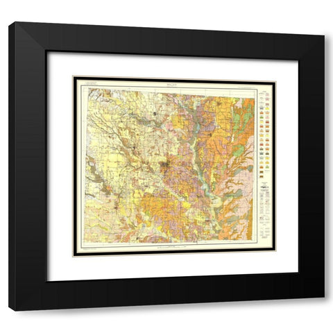 Denton Texas Soil - USDA 1918 Black Modern Wood Framed Art Print with Double Matting by USDA