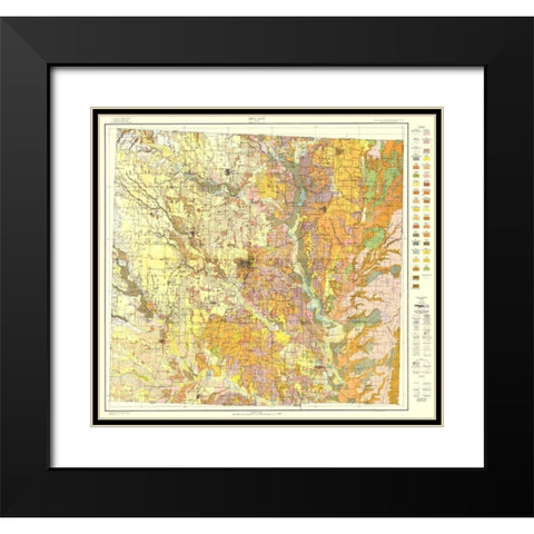 Denton Texas Soil - USDA 1918 Black Modern Wood Framed Art Print with Double Matting by USDA