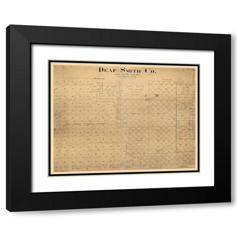Deaf Smith County Texas - Pressler 1898 Black Modern Wood Framed Art Print with Double Matting by Pressler
