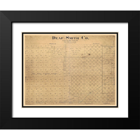 Deaf Smith County Texas - Pressler 1898 Black Modern Wood Framed Art Print with Double Matting by Pressler