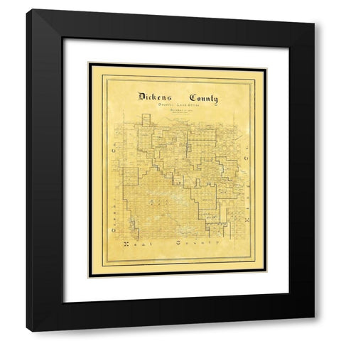 Dickens County Texas - Arlitt 1891 Black Modern Wood Framed Art Print with Double Matting by Arlitt