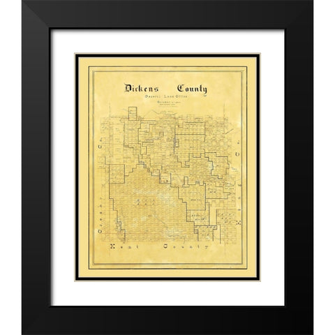 Dickens County Texas - Arlitt 1891 Black Modern Wood Framed Art Print with Double Matting by Arlitt