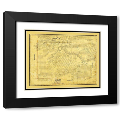 Dimmit County Texas - Arlitt 1876 Black Modern Wood Framed Art Print with Double Matting by Arlitt