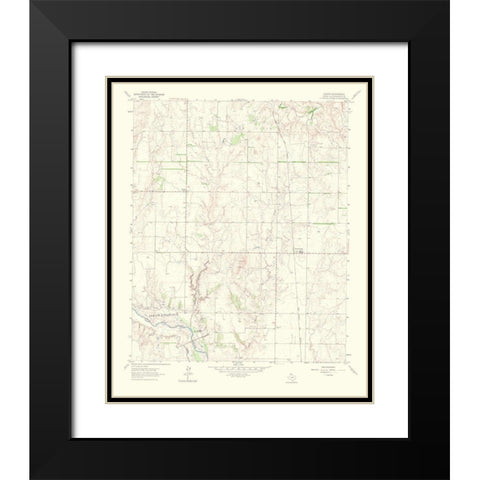 Dozier Texas Quad - USGS 1967 Black Modern Wood Framed Art Print with Double Matting by USGS