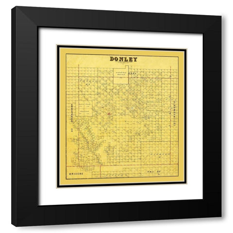 Donley County Texas - 1880 Black Modern Wood Framed Art Print with Double Matting by Unknown
