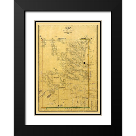 Duval County Texas - Arlitt 1875 Black Modern Wood Framed Art Print with Double Matting by Arlitt