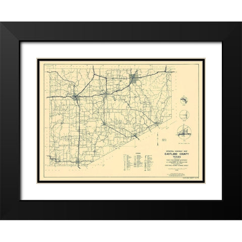 Eastland Texas Highway - Highway Dept 1936 Black Modern Wood Framed Art Print with Double Matting by Highway Dept