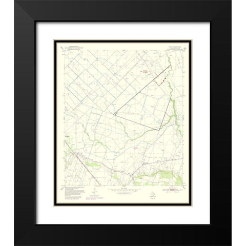 Egypt Texas Quad - USGS 1981 Black Modern Wood Framed Art Print with Double Matting by USGS