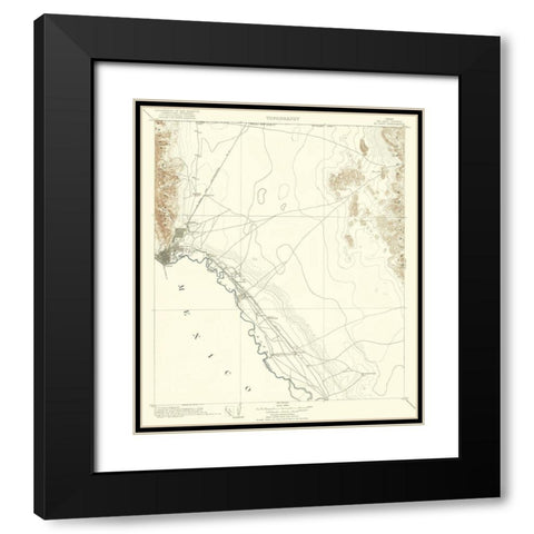 El Paso Texas Quad - USGS 1907 Black Modern Wood Framed Art Print with Double Matting by USGS