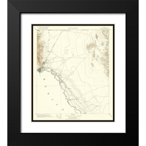 El Paso Texas Quad - USGS 1907 Black Modern Wood Framed Art Print with Double Matting by USGS