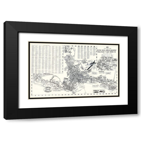 El Paso Texas Street Guide - Newman 1952 Black Modern Wood Framed Art Print with Double Matting by Newman