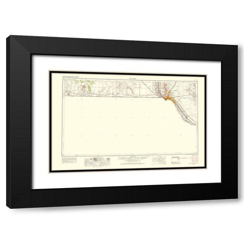 El Paso Texas Quad - USGS 1968 Black Modern Wood Framed Art Print with Double Matting by USGS
