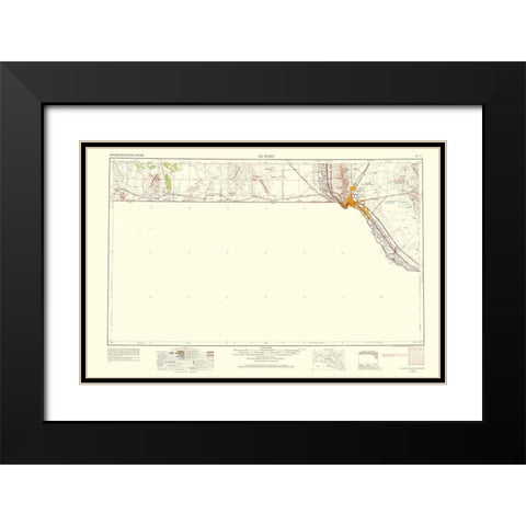 El Paso Texas Quad - USGS 1968 Black Modern Wood Framed Art Print with Double Matting by USGS