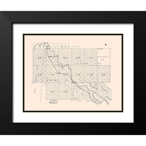 El Paso County Texas - Abrams 1893 Black Modern Wood Framed Art Print with Double Matting by Abrams