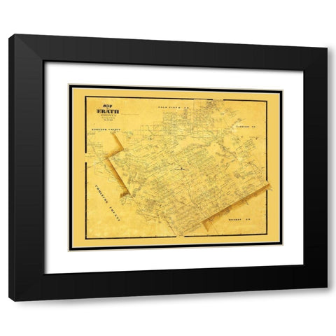 Erath County Texas - Martin 1856 Black Modern Wood Framed Art Print with Double Matting by Martin