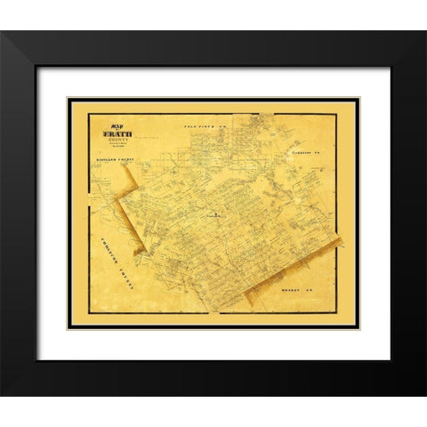 Erath County Texas - Martin 1856 Black Modern Wood Framed Art Print with Double Matting by Martin