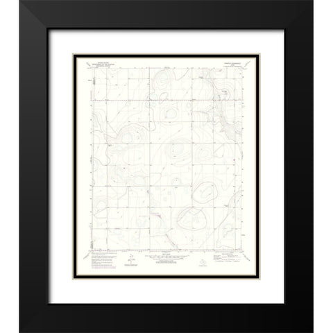 Fairview Texas Quad - USGS 1975 Black Modern Wood Framed Art Print with Double Matting by USGS