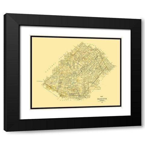 Fayette County Texas - Martin 1865 Black Modern Wood Framed Art Print with Double Matting by Martin