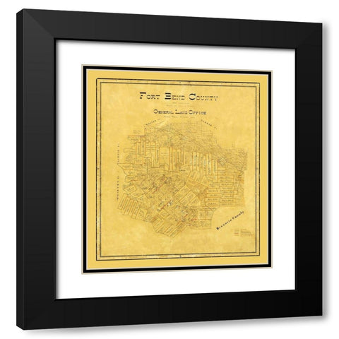 Fort Bend County Texas - 1892 Black Modern Wood Framed Art Print with Double Matting by Unknown