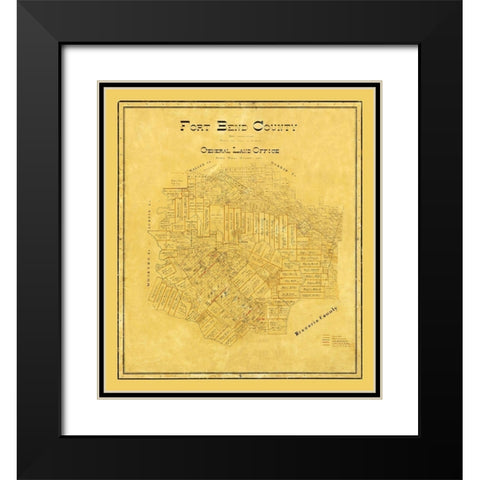 Fort Bend County Texas - 1892 Black Modern Wood Framed Art Print with Double Matting by Unknown