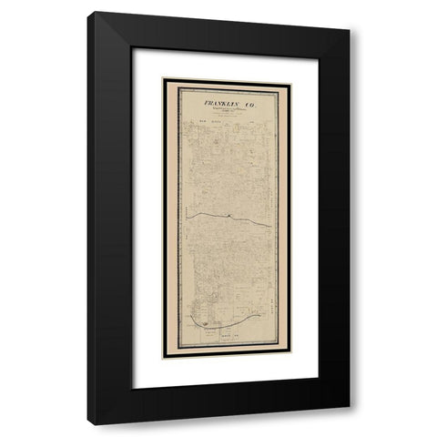 Franklin County Texas - Pressler 1897 Black Modern Wood Framed Art Print with Double Matting by Pressler