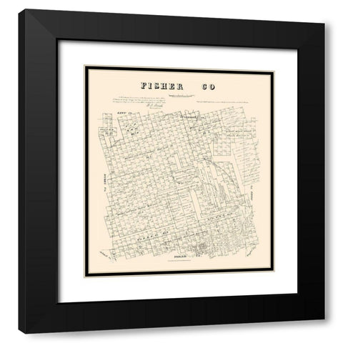 Fisher County Texas - Walsh 1880 Black Modern Wood Framed Art Print with Double Matting by Walsh
