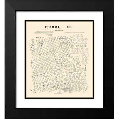 Fisher County Texas - Walsh 1880 Black Modern Wood Framed Art Print with Double Matting by Walsh