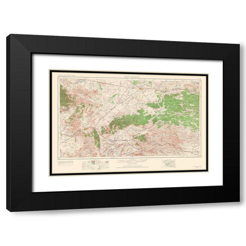 Fort Stockton Texas Quad - USGS 1964 Black Modern Wood Framed Art Print with Double Matting by USGS