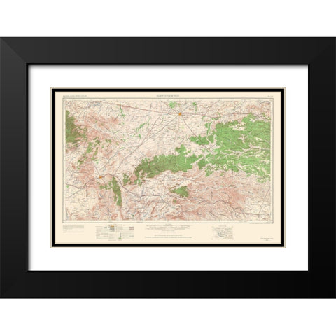 Fort Stockton Texas Quad - USGS 1964 Black Modern Wood Framed Art Print with Double Matting by USGS