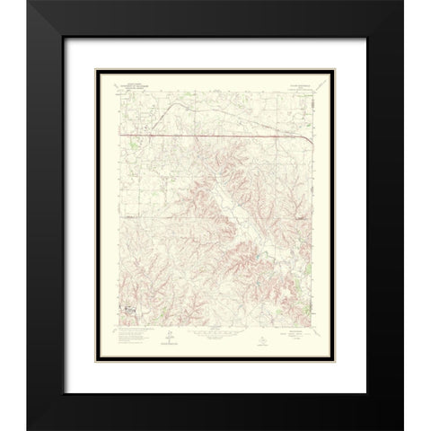 Fuller Texas Quad - USGS 1967 Black Modern Wood Framed Art Print with Double Matting by USGS