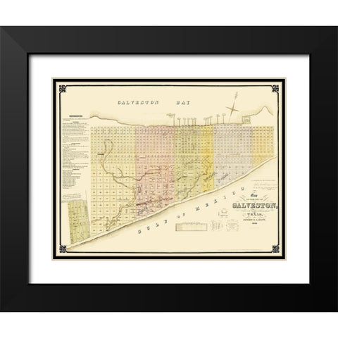 Galveston Texas Landowner - Labatt 1869 Black Modern Wood Framed Art Print with Double Matting by Labatt