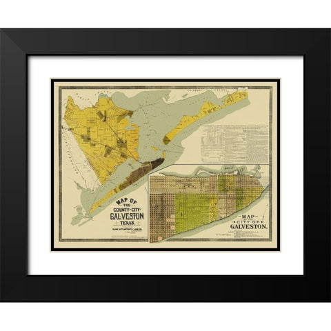 Galveston Texas Landowner - 1890 Black Modern Wood Framed Art Print with Double Matting by Unknown