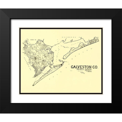 Galveston Texas Landowner - Land Office 1892 Black Modern Wood Framed Art Print with Double Matting by Land Office