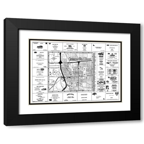 Gainesville Texas - Chamber Of Commerce 1967 Black Modern Wood Framed Art Print with Double Matting by Chamber Of Commerce