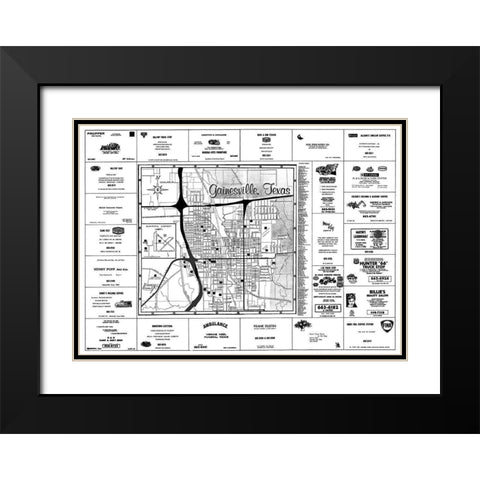 Gainesville Texas - Chamber Of Commerce 1967 Black Modern Wood Framed Art Print with Double Matting by Chamber Of Commerce