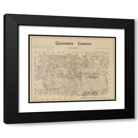 Gillespie Texas Landowner - Gast 1879 Black Modern Wood Framed Art Print with Double Matting by Gast