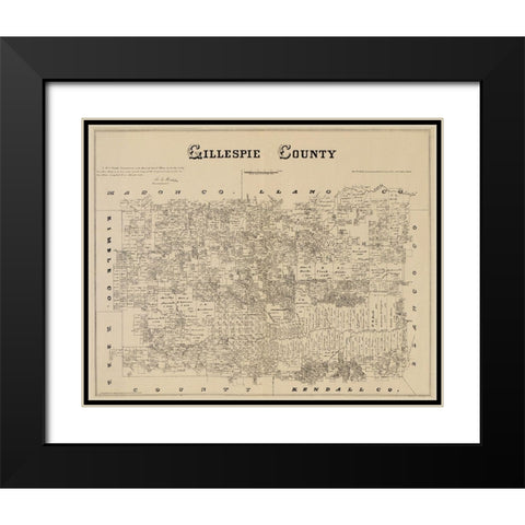 Gillespie Texas Landowner - Gast 1879 Black Modern Wood Framed Art Print with Double Matting by Gast