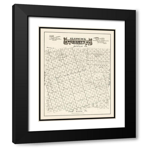 Glasscock County Texas - Hall 1889 Black Modern Wood Framed Art Print with Double Matting by Hall