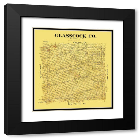 Glasscock County Texas - 1887 Black Modern Wood Framed Art Print with Double Matting by Unknown