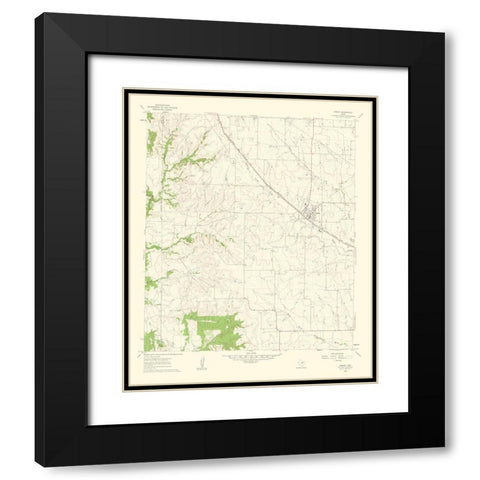 Godley Texas Quad - USGS 1963 Black Modern Wood Framed Art Print with Double Matting by USGS