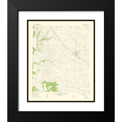 Godley Texas Quad - USGS 1963 Black Modern Wood Framed Art Print with Double Matting by USGS