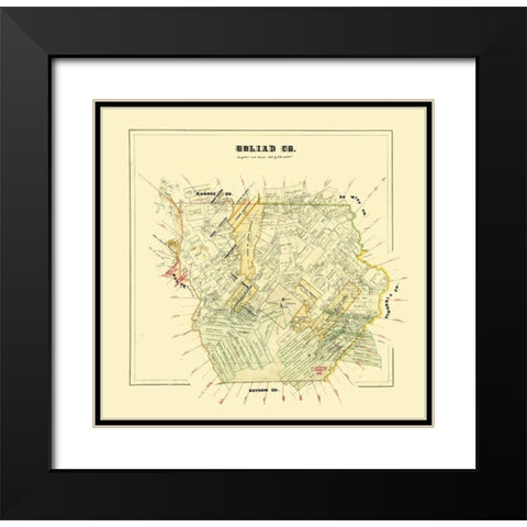 Goliad County Texas - Arlitt 1871 Black Modern Wood Framed Art Print with Double Matting by Arlitt