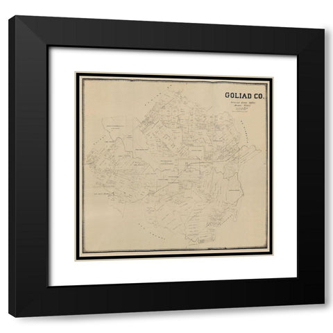 Goliad County Texas -1896 Black Modern Wood Framed Art Print with Double Matting by Unknown