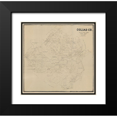 Goliad County Texas -1896 Black Modern Wood Framed Art Print with Double Matting by Unknown