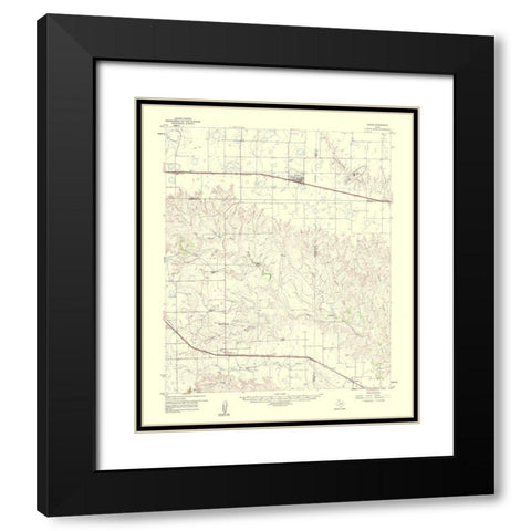 Groom Texas Quad - USGS 1961 Black Modern Wood Framed Art Print with Double Matting by USGS