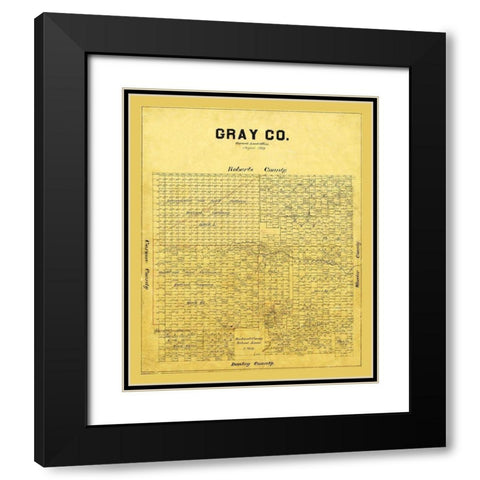 Gray County Texas - 1889 Black Modern Wood Framed Art Print with Double Matting by Unknown