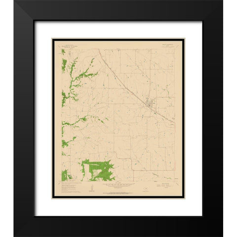 Godley Texas Quad - USGS 1961 Black Modern Wood Framed Art Print with Double Matting by USGS