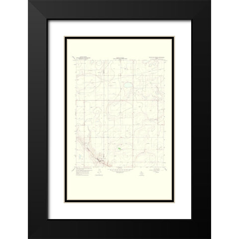 Grandview School Texas Quad - USGS 1967 Black Modern Wood Framed Art Print with Double Matting by USGS