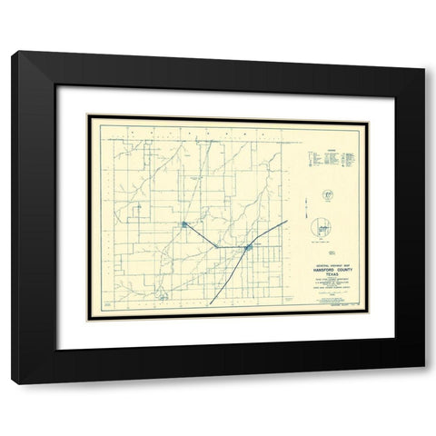 Hansford Texas - Highway Dept 1940 Black Modern Wood Framed Art Print with Double Matting by Highway Dept